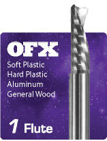 1 Flute Downcut OFX Xtreme for Plastics, Aluminum, and General Wood