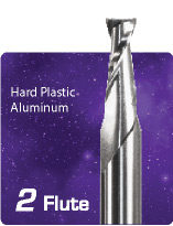 2 Flute Upcut Spiral for Hard Plastics and Aluminum