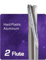 2 Flute O Flute Downcut Slow Spiral for Hard Plstic and Aluminum