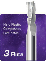 3 Flute Upcut Phenolic Hard Plastics, Composites, and Laminates