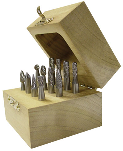 12 Piece Wood Box Bur Set