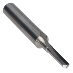 800-002 ||  1/8 Diameter Single 'V' Flute Straight Cut - Crescent End - Uncoated