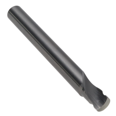 800-402 ||  1/4 Diameter Single 'O' Flute Spiral Cut - Edge Rounding Cresent End - Uncoated