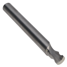800-404 ||  1/4 Diameter Single 'O' Flute Spiral Cut - Edge Rounding Cresent End - Uncoated