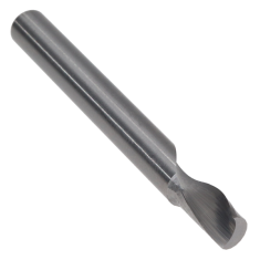 801-016 ||  3/16 Diameter Single 'O' Flute Upcut Spiral - Cresent End - Uncoated