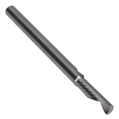 801-110 ||  1/8 Diameter Single 'O' Flute Downcut Spiral - Crescent End - Uncoated