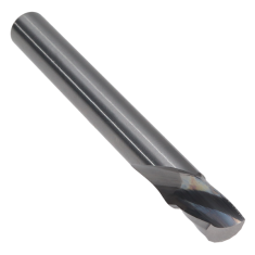 801-140 ||  1/4 Diameter Single 'O' Flute Downcut Spiral - Crescent End - Uncoated