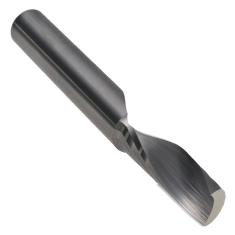 801-332 ||  3/8 Diameter Single 'O' Flute Upcut Spiral - Crescent End - Uncoated