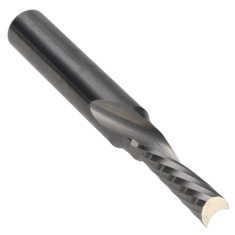 801-422 ||  3/16 Diameter Single 'O' Flute Downcut Spiral - Crescent End - Uncoated