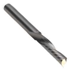 801-618 ||  1/4 Diameter Single 'O' Flute Downcut Spiral - Crescent End - Uncoated
