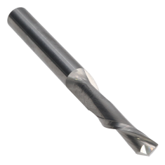 802-406 ||  1/4 Diameter Single Flute Downcut Spiral - Endmill End - Uncoated