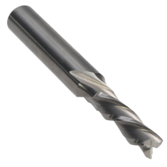 813-104 ||  3/16 Diameter Three Flute Downcut Spiral - Endmill End - Uncoated