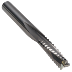 815-102 ||  3/8 Diameter Three Flute Downcut Slow Helix Ripper  - Endmill End - Uncoated