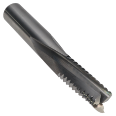815-104 ||  1/2 Diameter Three Flute Downcut Slow Helix Ripper  - Endmill End - Uncoated