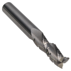 816-102 ||  3/8 Diameter Three Flute Upcut Spiral Chipbreaker Finisher - Endmill End - Uncoated