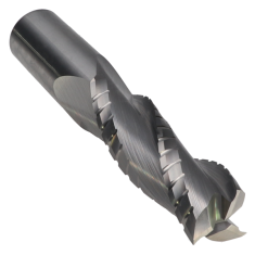 816-114 ||  3/4 Diameter Three Flute Upcut Spiral Chipbreaker Finisher - Endmill End - Uncoated