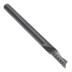901-220 ||  4 Diameter Single 'O' Flute Downcut Spiral - Crescent End - Uncoated