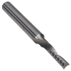 901-424 ||  4 Diameter Single 'O' Flute Downcut Spiral - Crescent End - Uncoated