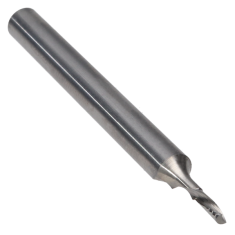 901-604 ||  2 Diameter Single 'O' Flute Downcut Spiral - Crescent End - Uncoated