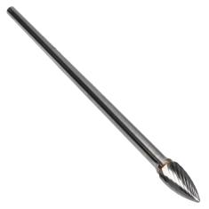 SG-3L6SC ||  3/8 Diameter, Singlecut SG - Pointed Tree Shape Burs