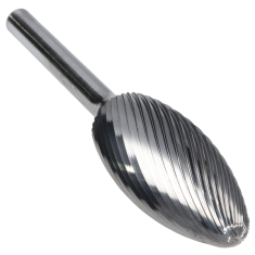 SH-7SC ||  3/4 Diameter, Singlecut SH - Flame Shape Burs