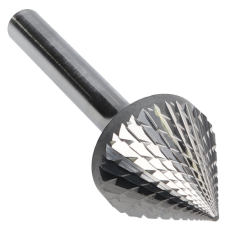 SJ-7FM ||  3/4 Diameter, Alumacut SJ - 60 Degree Included Cone Burs