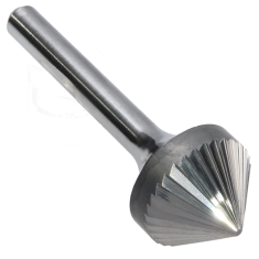 SK-7SC ||  3/4 Diameter, Singlecut SK - 90 Degree Included Cone Burs