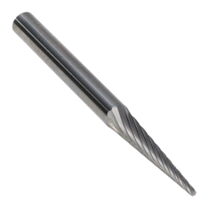SM-4CB ||  3/8 Diameter, Chipbreaker SM - Pointed Cone Shape Burs - 28 Degree