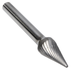 SM-4DC ||  3/8 Diameter, Doublecut SM - Pointed Cone Shape Burs - 28 Degree