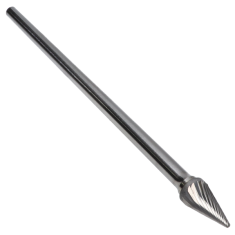 SM-4L6SC ||  3/8 Diameter, Singlecut SM - Pointed Cone Shape Burs - 28 Degree