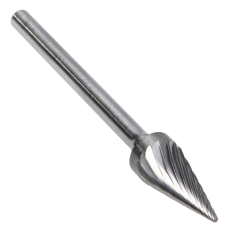 SM-51SC ||  1/4 Diameter, Singlecut SM - Pointed Cone Shape Burs - 22 Degree