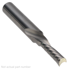 801-612 ||  3/16 Diameter Single 'O' Flute Downcut Spiral - Crescent End - Uncoated
