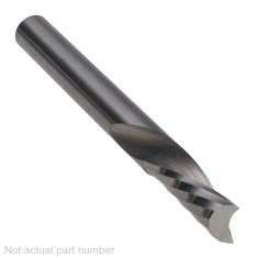 801-616 ||  1/4 Diameter Single 'O' Flute Downcut Spiral - Crescent End - Uncoated