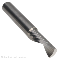 801-622 ||  3/8 Diameter Single 'O' Flute Downcut Spiral - Crescent End - Uncoated
