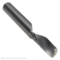 801-522 ||  3/8 Diameter Single 'O' Flute Upcut Spiral - Crescent End - Uncoated