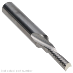 801-114 ||  5/32 Diameter Single 'O' Flute Downcut Spiral - Crescent End - Uncoated