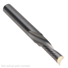 801-124 ||  7/32 Diameter Single 'O' Flute Downcut Spiral - Crescent End - Uncoated
