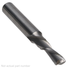 805-108 ||  3/16 Diameter Two Flute Downcut Spiral - Endmill End - Uncoated