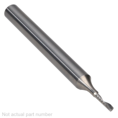 901-504 ||  2 Diameter Single 'O' Flute Upcut Spiral - Crescent End - Uncoated